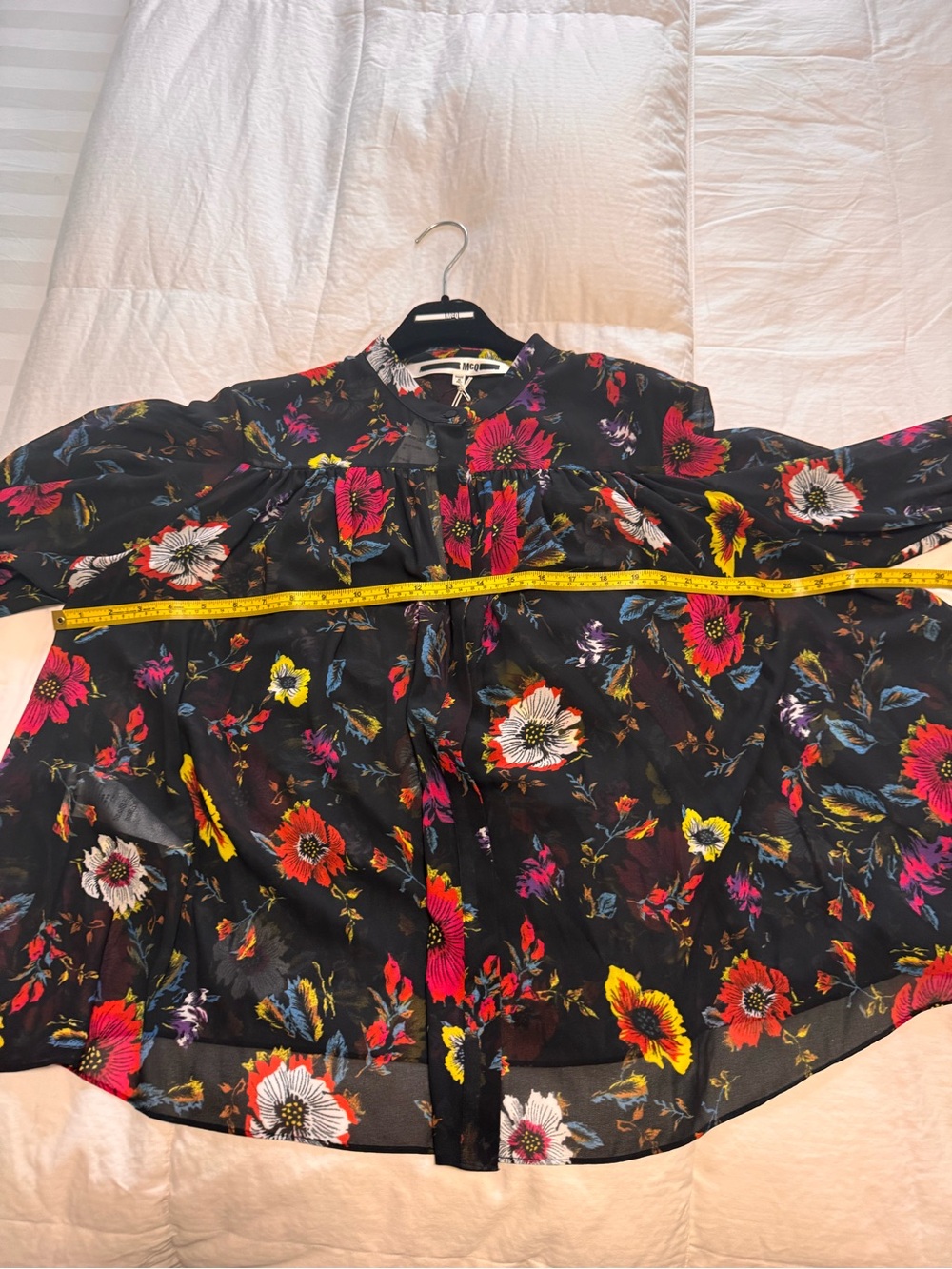 NWT Alexander McQueen sheer Floral long sleeve top size IT 46/ US L - Picture 10 of 11